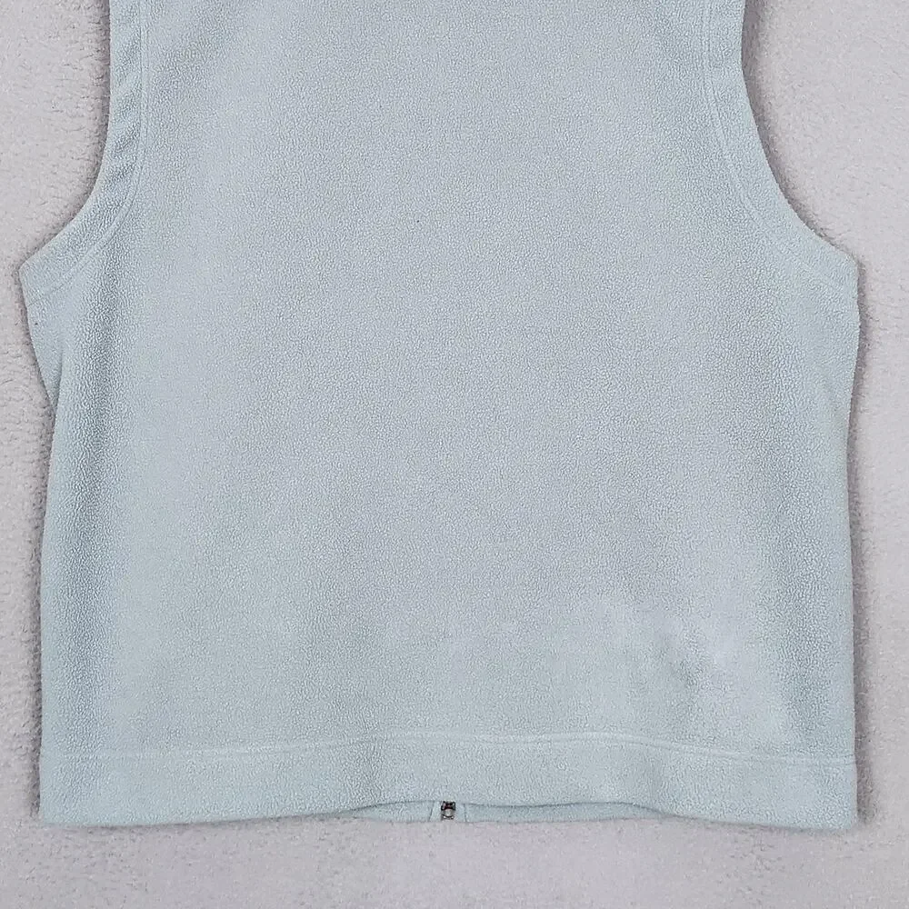 Banana Republic Vest Mens XL Blue Fleece Full Zip Stand Collar Lined Vintage